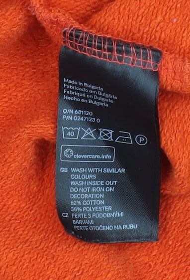 H&M Women's Orange Stockholm Berlin Cotton Blend Pullover Sweatshirt M