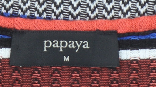 Additional view of Papaya Women’s Multicoloured Striped Cold Shoulder Shift Dress, size M