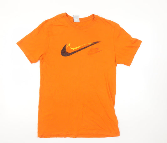 Mens UK Size S Nike Orange Cotton T-Shirt