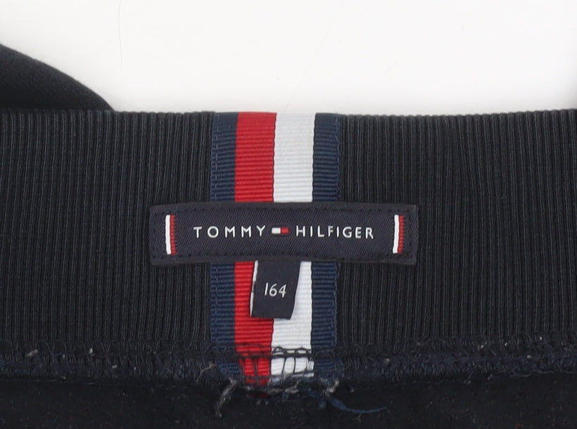 Additional view of Tommy Hilfiger boys’ black jogger sweatpants 164cm elastic waist fleece
