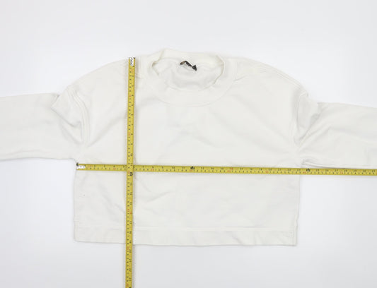 Womens UK M Regular Burberry White Pullover Sweatshirt