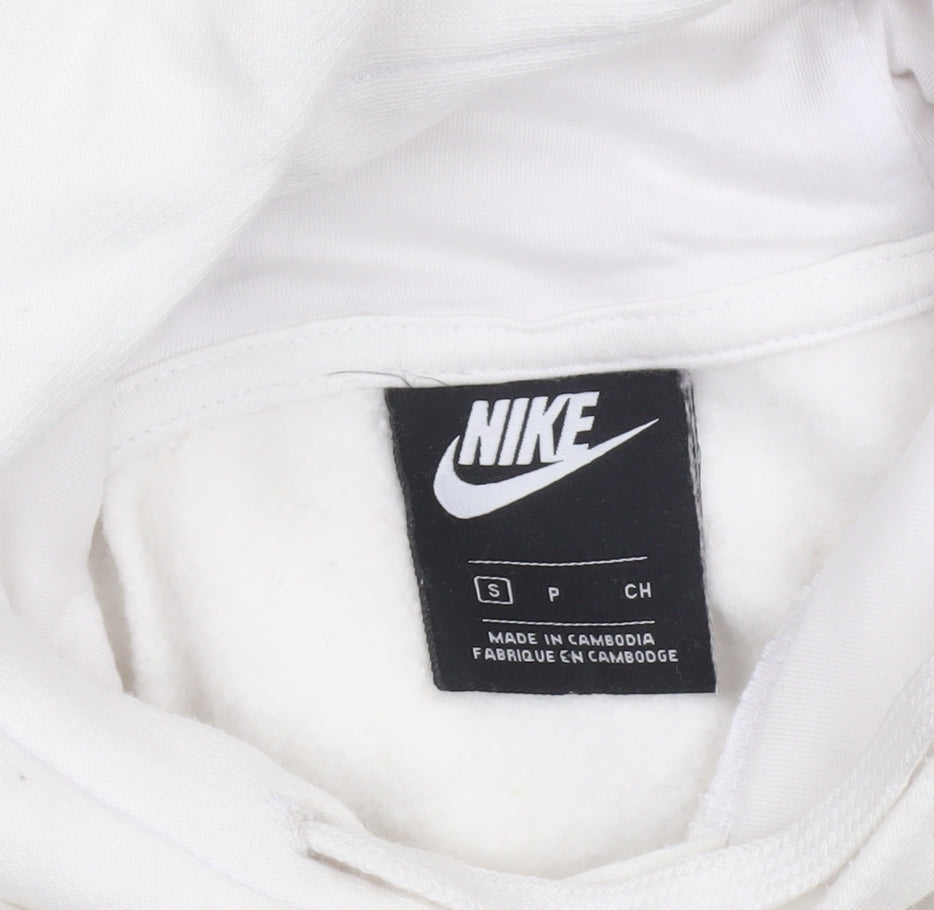 Mens UK S Regular Nike White Pullover Hoodie