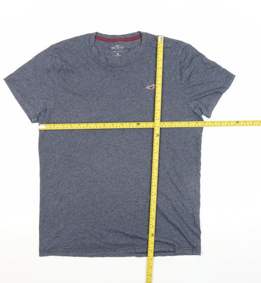 Hollister Men Blue Crew Neck Short Sleeve T-Shirt Size M