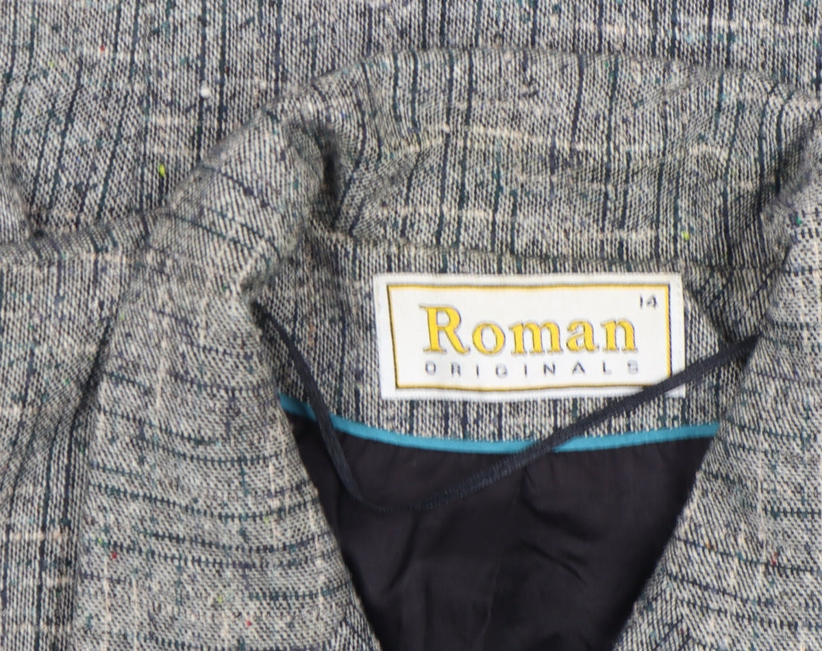 Additional view of Roman Originals Women's Grey Wool Blend Tweed Blazer, size 14
