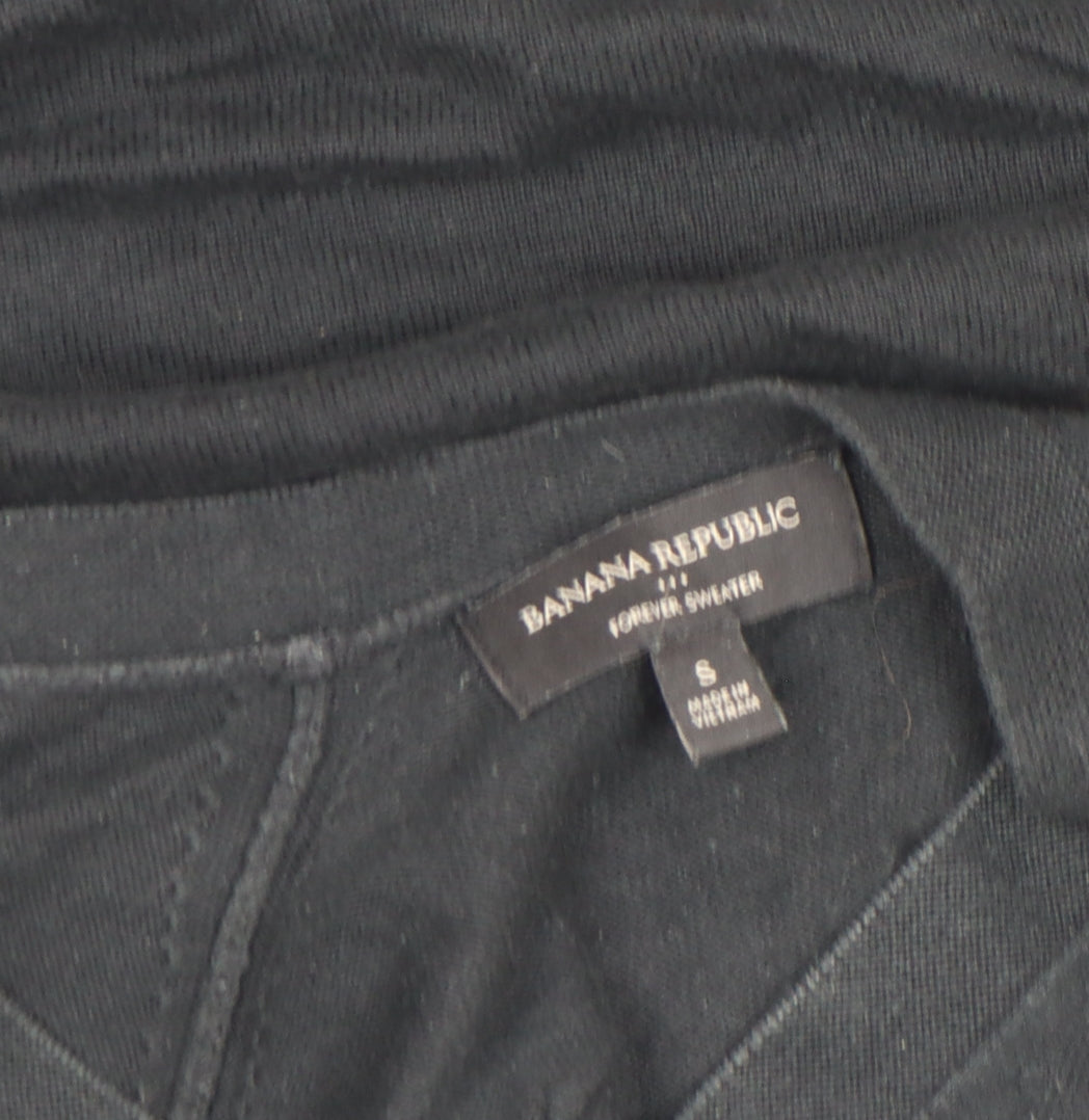Banana Republic Women's Black V-Neck Cotton Jumper Size S