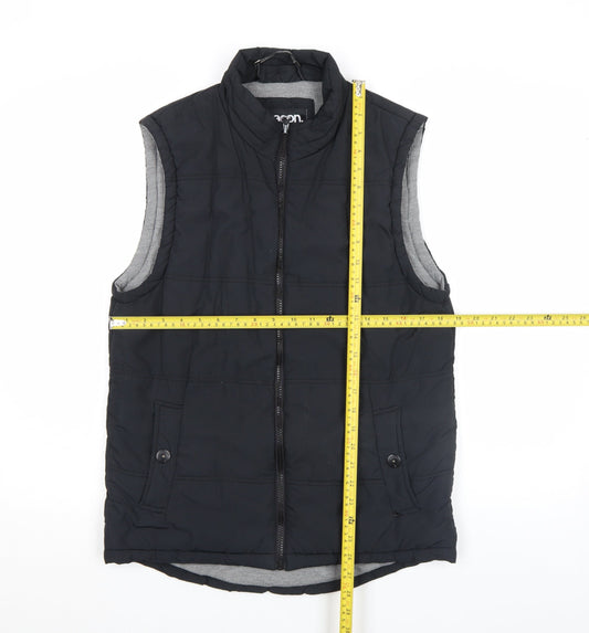 Deacon Men's Black Nylon Padded Bodywarmer Waistcoat Size S