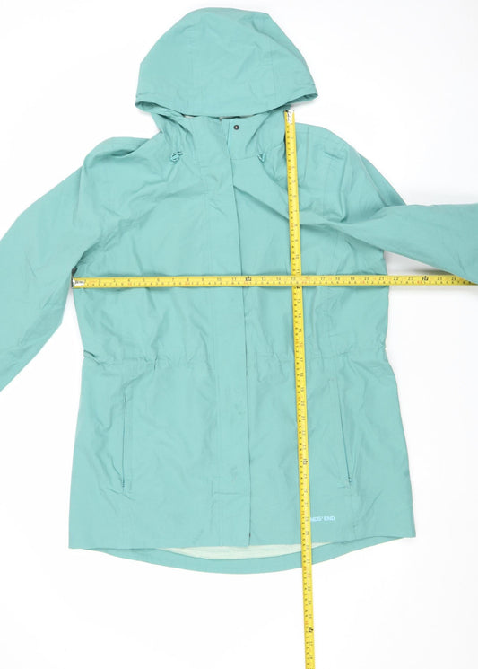 Womens UK Size M Regular Lands' End Green Polyester Jacket