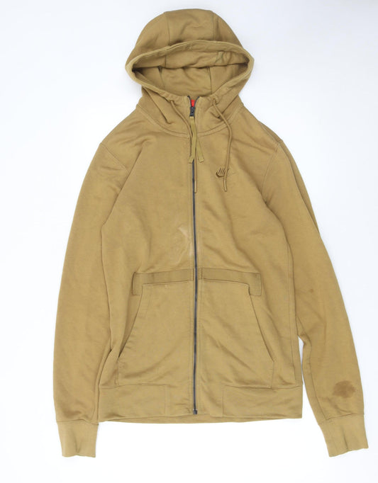 Mens UK S Regular Nike Brown Full Zip Hoodie