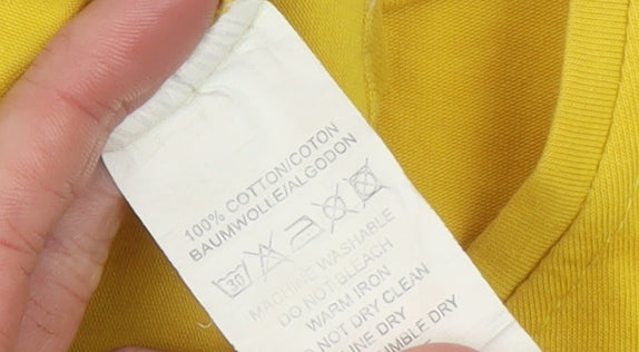 Womens UK Size S Tommy Hilfiger Yellow 100% Cotton T-Shirt