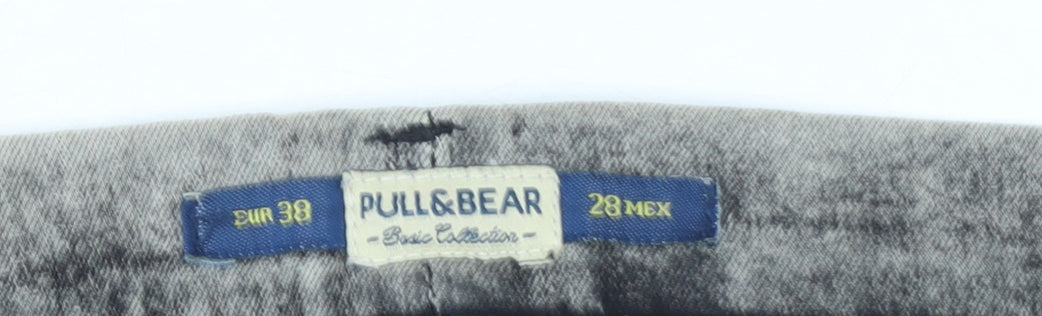 Pull & Bear Women's Grey Acid Wash Skinny Jeans Size 10
