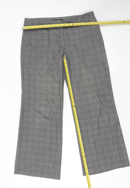 Marks and Spencer Women Grey Check Dress Pants Trousers Size 12 Regular
