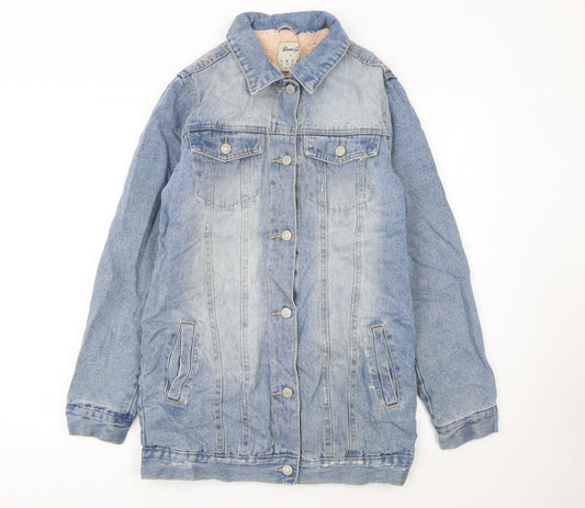 Additional front view of Denim Co. Women's Blue Cotton Lined Denim Jacket, size 6