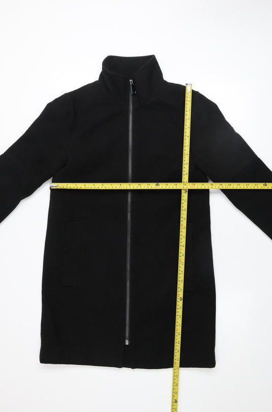 Jacqueline de Yong Womens Black Mid-Length Zip Coat Size S