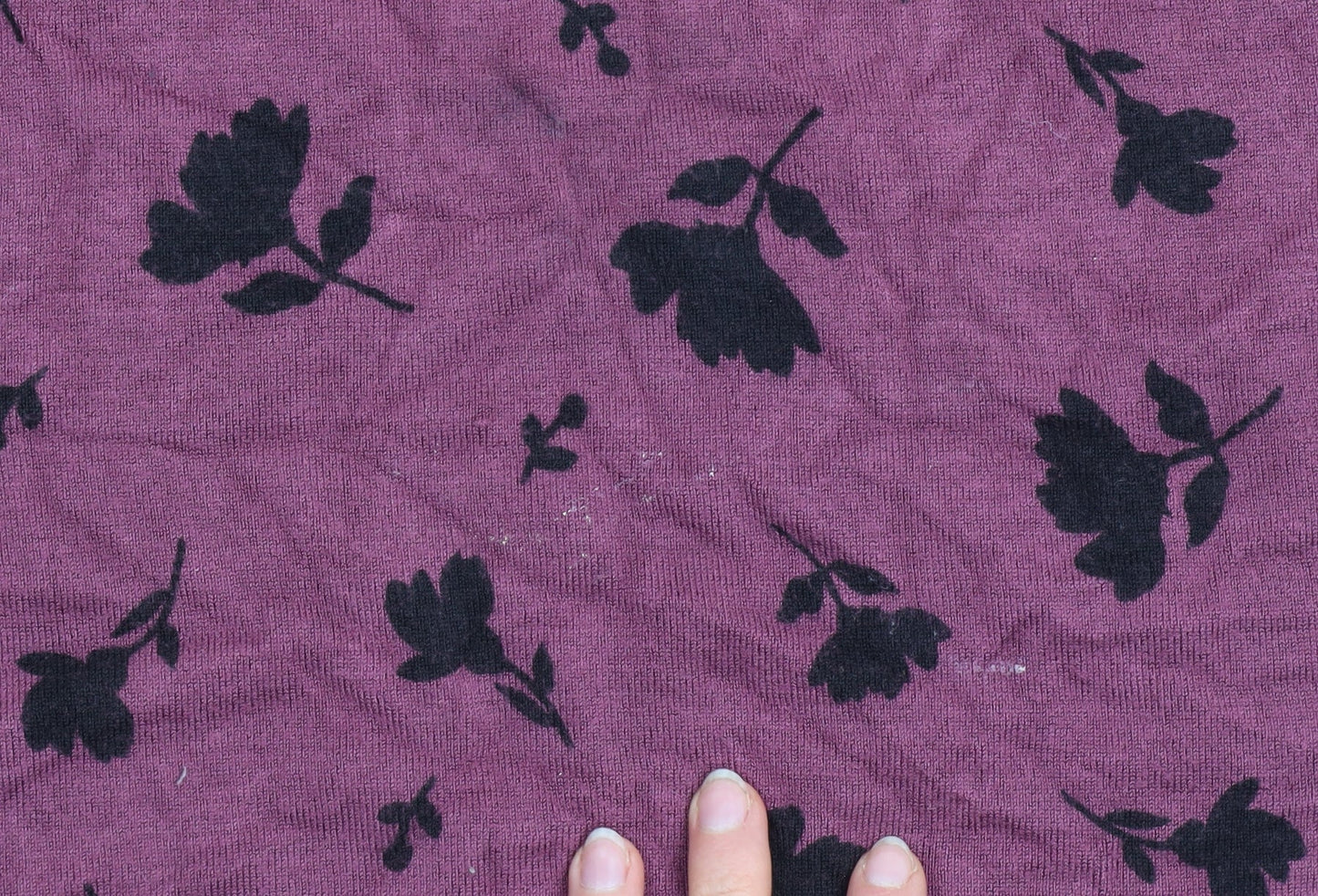 Marks and Spencer Women's Purple Floral Knit T-Shirt Size 14