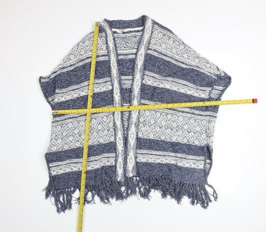 Womens UK M Relaxed FatFace Blue Cape Open-Knit