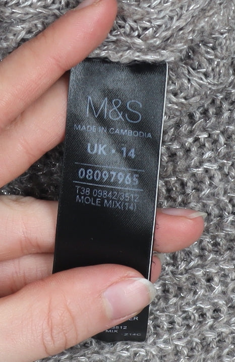 Marks and Spencer Womens Beige Size 14 Knit Pullover Jumper