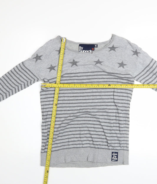 Womens UK S Regular Superdry Grey Pullover Tight-Knit
