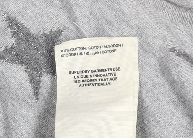 Womens UK S Regular Superdry Grey Pullover Tight-Knit
