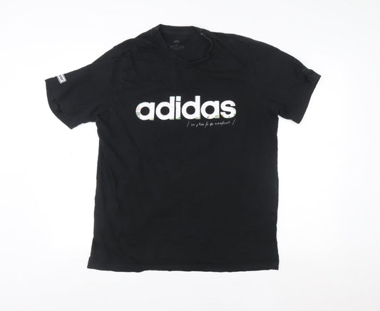 Mens UK Size L adidas Black Cotton T-Shirt