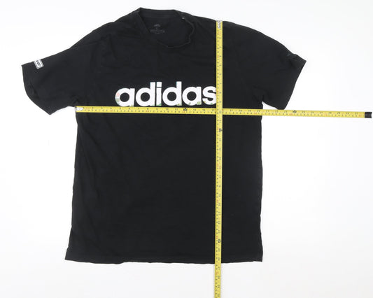 Mens UK Size L adidas Black Cotton T-Shirt