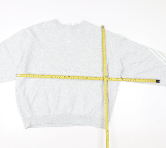 Mens UK L Regular adidas Grey Pullover Sweatshirt