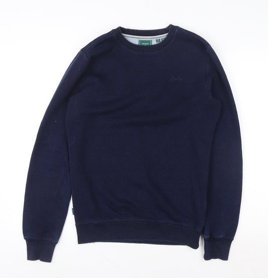 Mens UK XS Regular Superdry Blue Pullover Sweatshirt