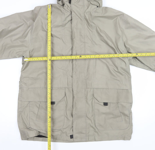 Champion Men’s Beige Hooded Parka Jacket L Water Resistant