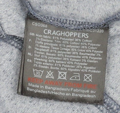Womens UK Size 12 Regular Craghoppers Blue Polyester Blend Jacket