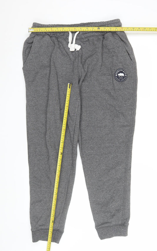 SoulCal & Co Men's Grey Jogger Trousers Size 16 Elastic Waist Fleece