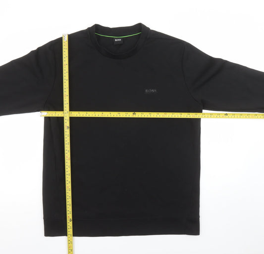 BOSS Mens Black Crew Neck Sweatshirt Medium Regular Fit