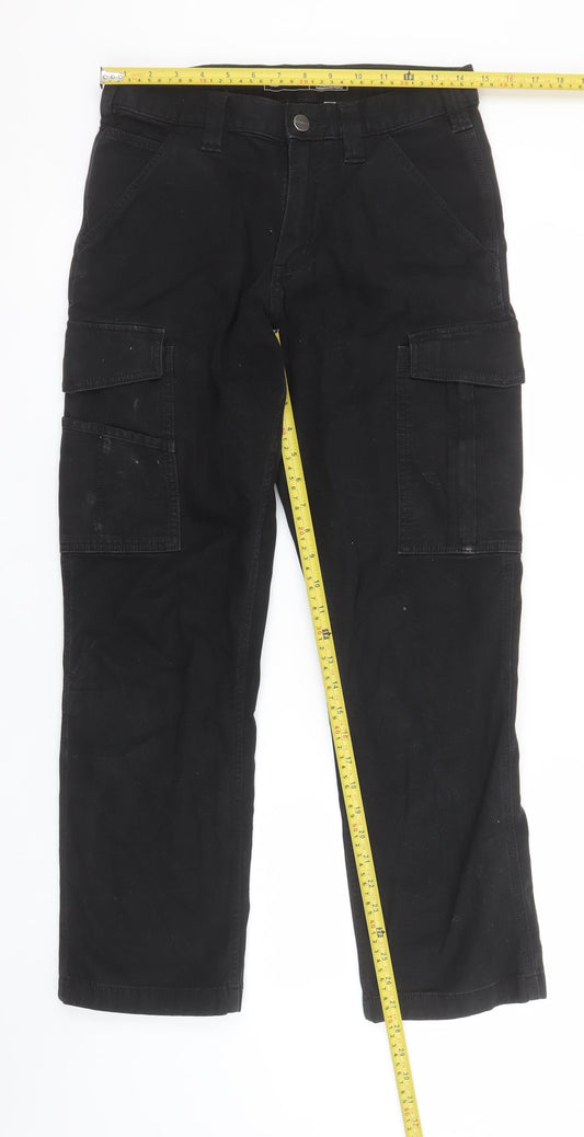 Carhartt Men’s Black Relaxed Fit Cargo Straight Jeans 30x30