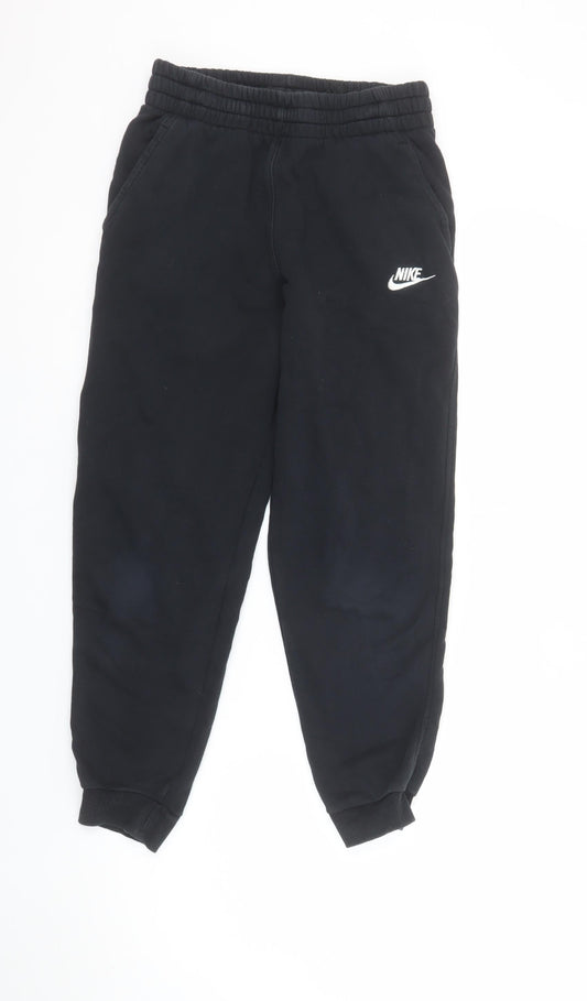 Nike Boys Black Jogger Sweatpants L 147-158cm Cotton Fleece Casual Sportswear