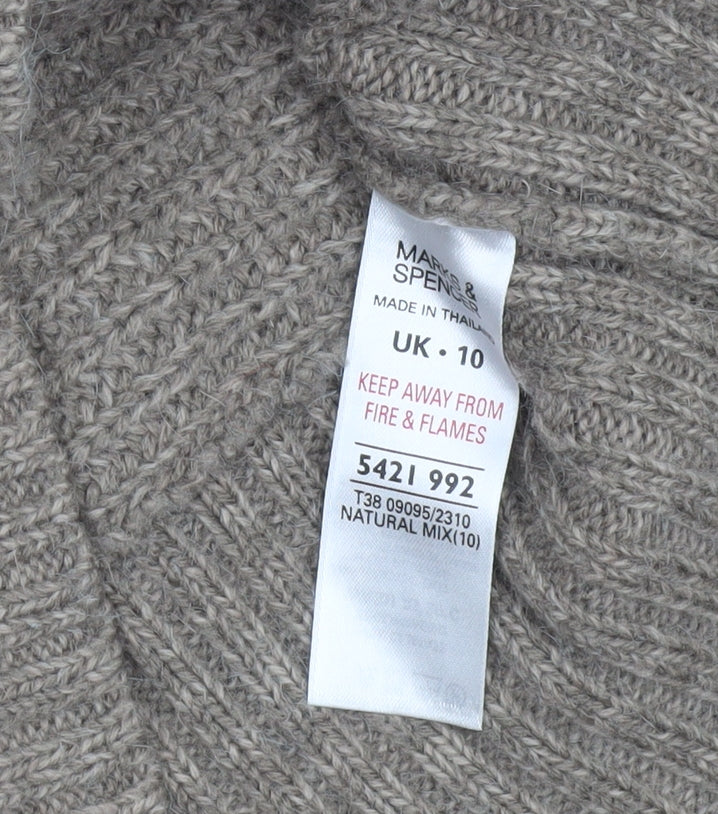 Marks and Spencer Women’s Beige Boat Neck Knit Jumper Size 10