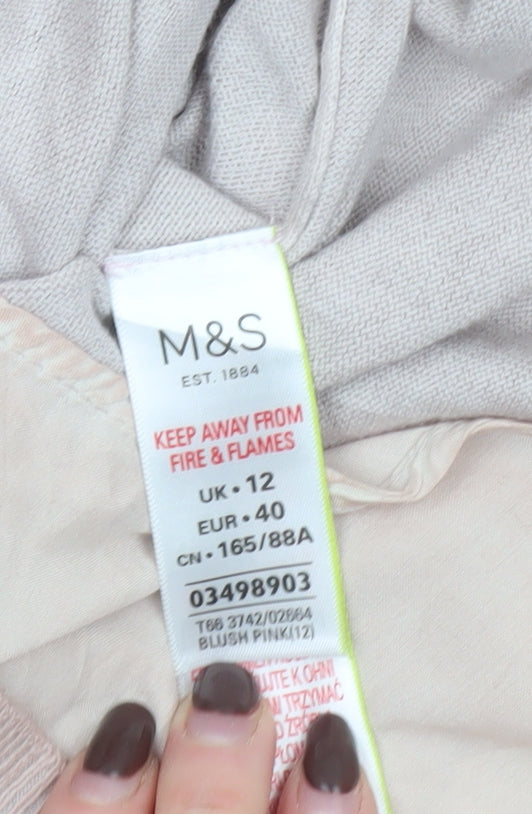Marks and Spencer Women’s Pink Crew Neck Long Sleeve Pullover Jumper Size 12