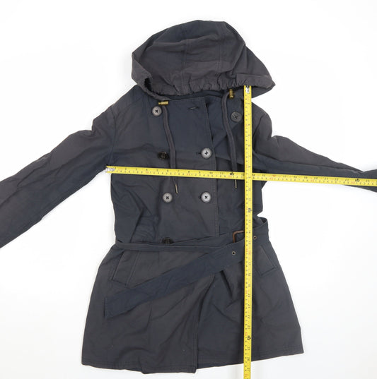 Womens UK Size 8 Regular FatFace Blue Cotton Blend Coat