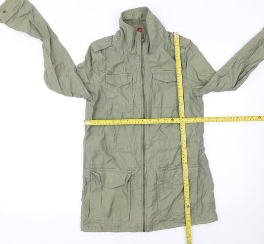 H&M Women's Green Cotton Military Jacket Size 8 Regular
