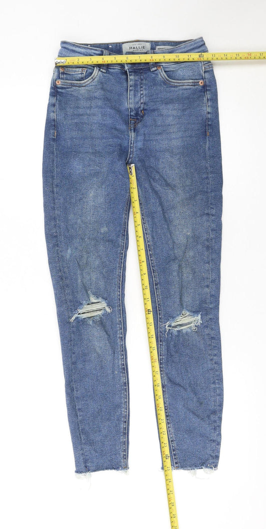 New Look Women Blue Skinny Distressed Hallie Jeans Size 8