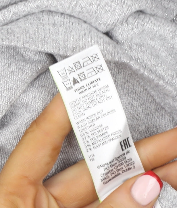 Additional view of Marks & Spencer girls’ grey pullover hoodie 13-14 years knit long sleeve
