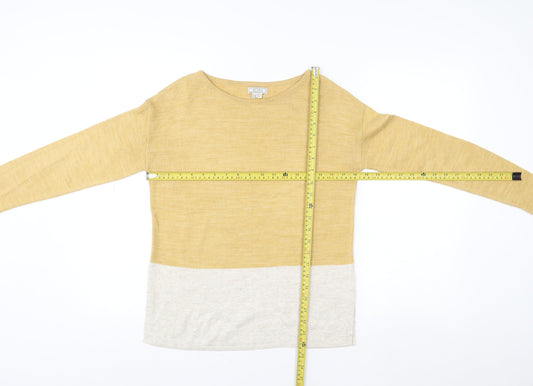 Womens UK 6 Regular Fat Face Yellow Pullover Sweatshirt