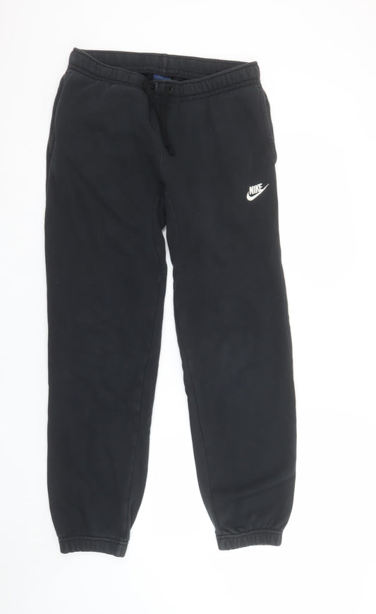 Nike Men's Black Jogger Trousers Small Fleece Regular Fit