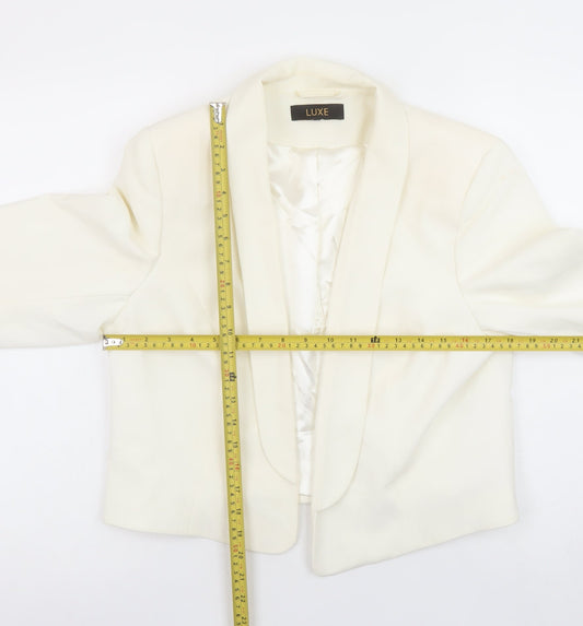 Dorothy Perkins Women's Ivory Shawl Blazer Size 16 Luxe Collection