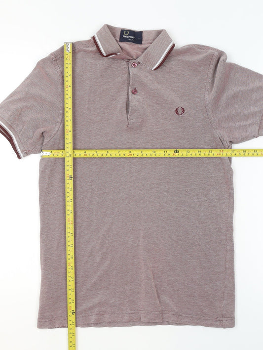 Fred Perry Men’s Brown Slim Fit Cotton Short Sleeve Polo Shirt Size S