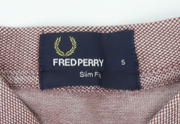 Fred Perry Men’s Brown Slim Fit Cotton Short Sleeve Polo Shirt Size S
