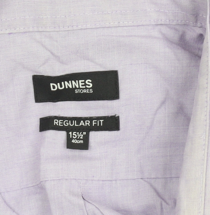 Additional view of Dunnes Men's Purple Long Sleeve Regular Fit Dress Shirt 15.5” 40cm