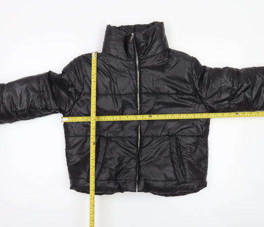 Rising Women’s Black Cropped Puffer Jacket Size S Winter Quilted Coat