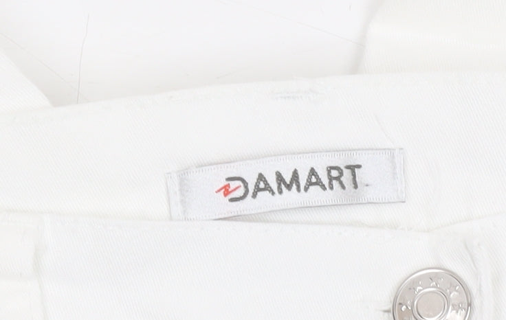 Damart Women’s White Cropped Stretch Cotton Trousers UK 16