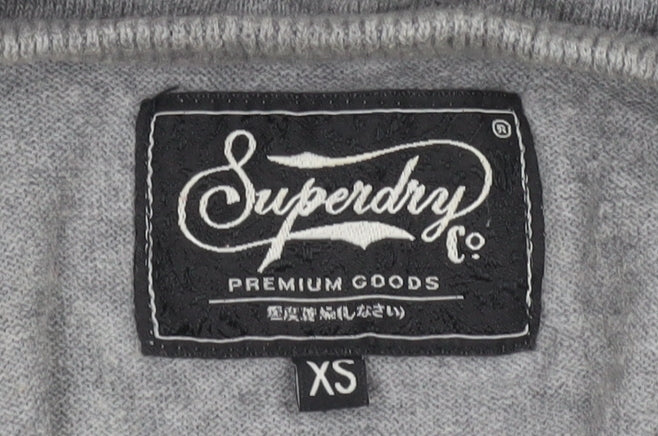 Womens UK XS Regular Superdry Grey Pullover Tight-Knit