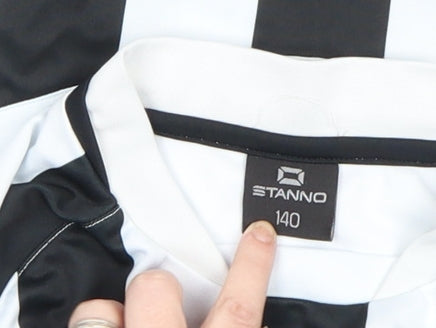 Additional view of Stanno boys’ black white long sleeve football jersey shirt, size 12, years