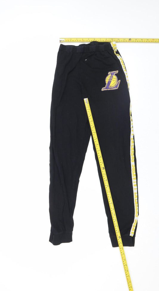 Primark Boys Black LA Lakers Jogger Trousers 10 Years Basketball Style