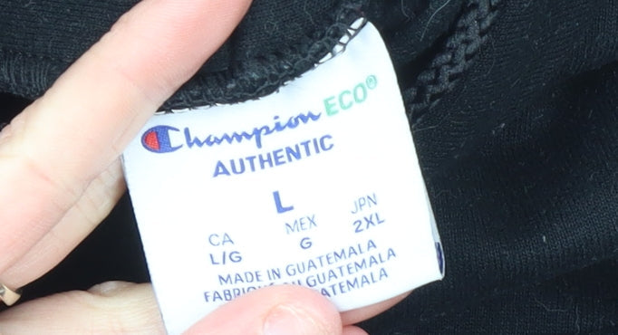 Mens UK L Regular Champion Black Pullover Hoodie